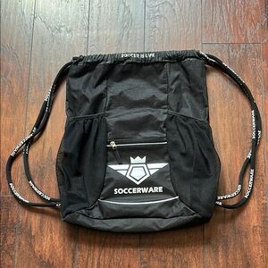 Black Nylon Drawstring Backpacks